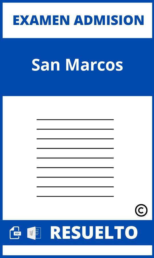 Examen de Admision San Marcos